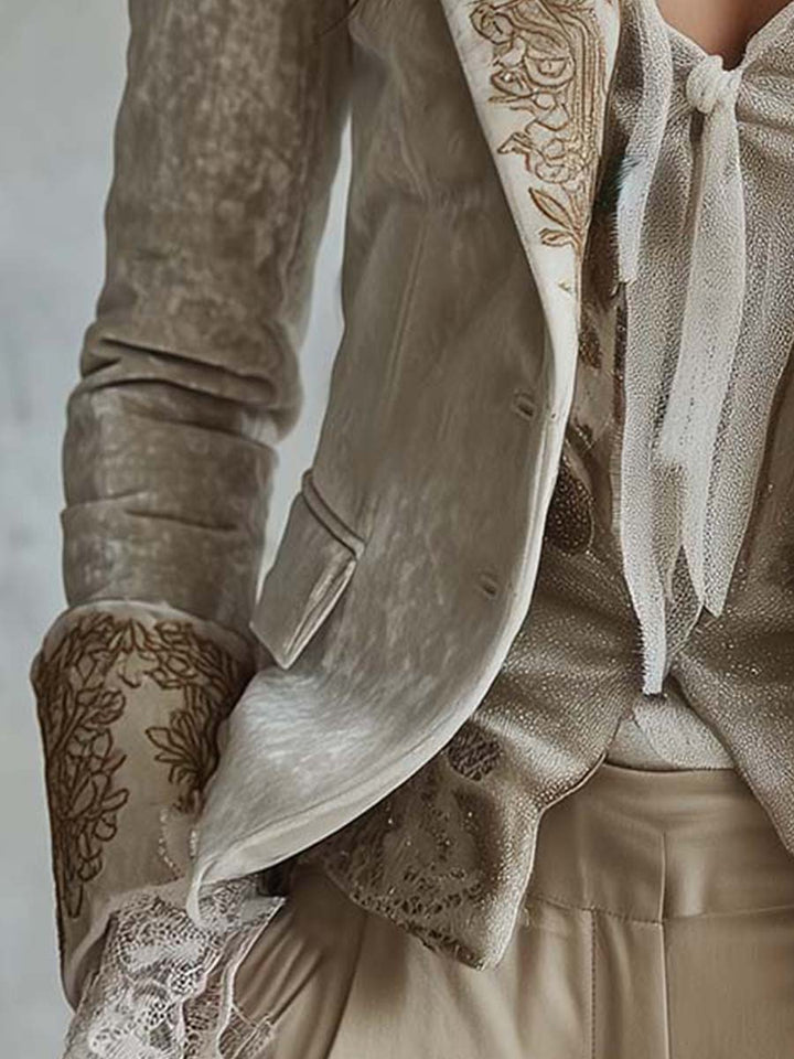 Constance™ Blazer – Detail bestickter Ärmelaufschlag