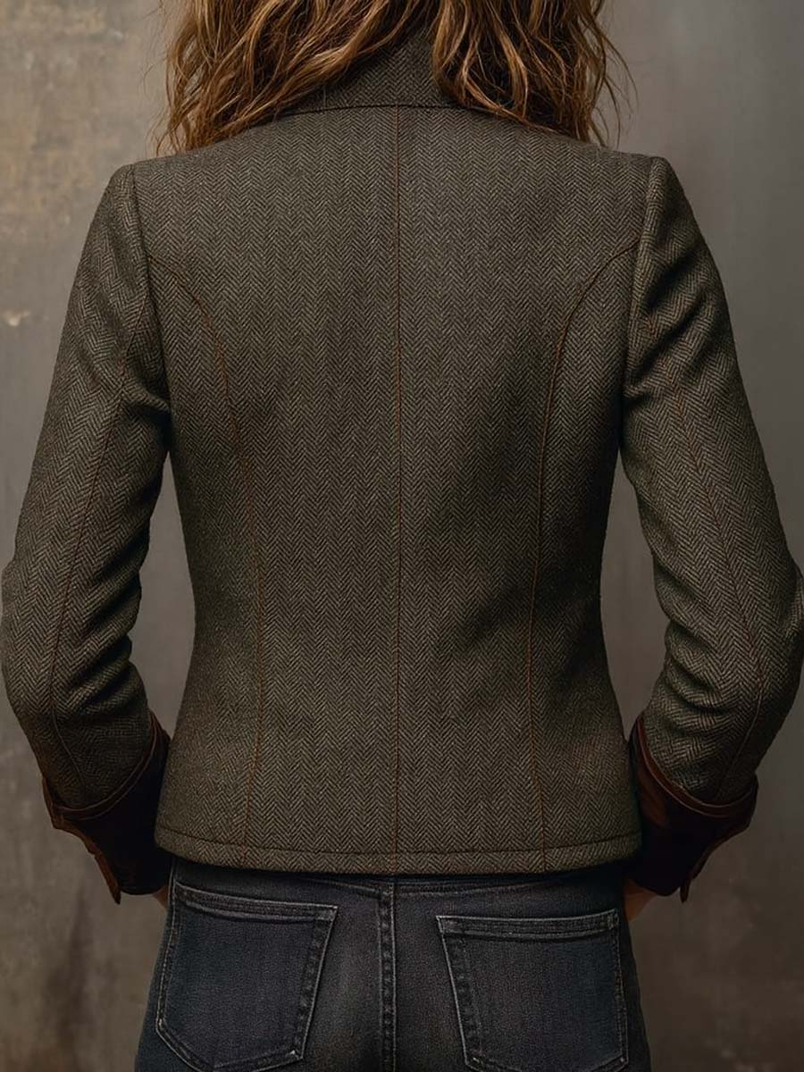 Honorine™ Jacke in Olivgrün – Rückenansicht