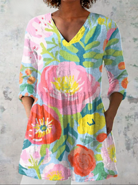 Helene™ | Tunika-Bluse mit Mohnblüten in Pastell
