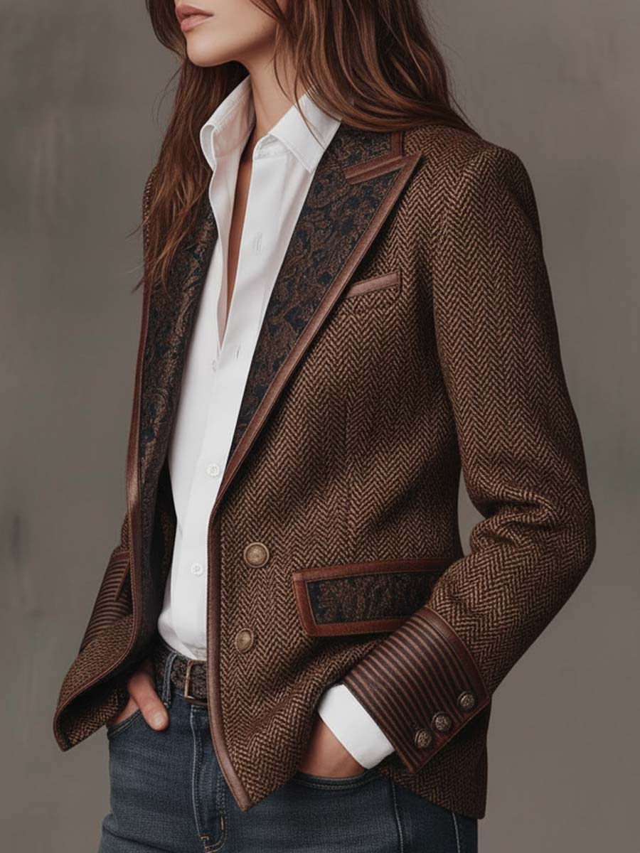 Gisèle™ Blazer in Braun – schräge Vorderansicht