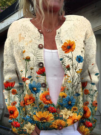 Tansy™ | Strickjacke mit Wildblumen-Motiv