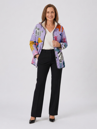 Michèle™ | Steppjacke in Flieder mit Hundemotiven