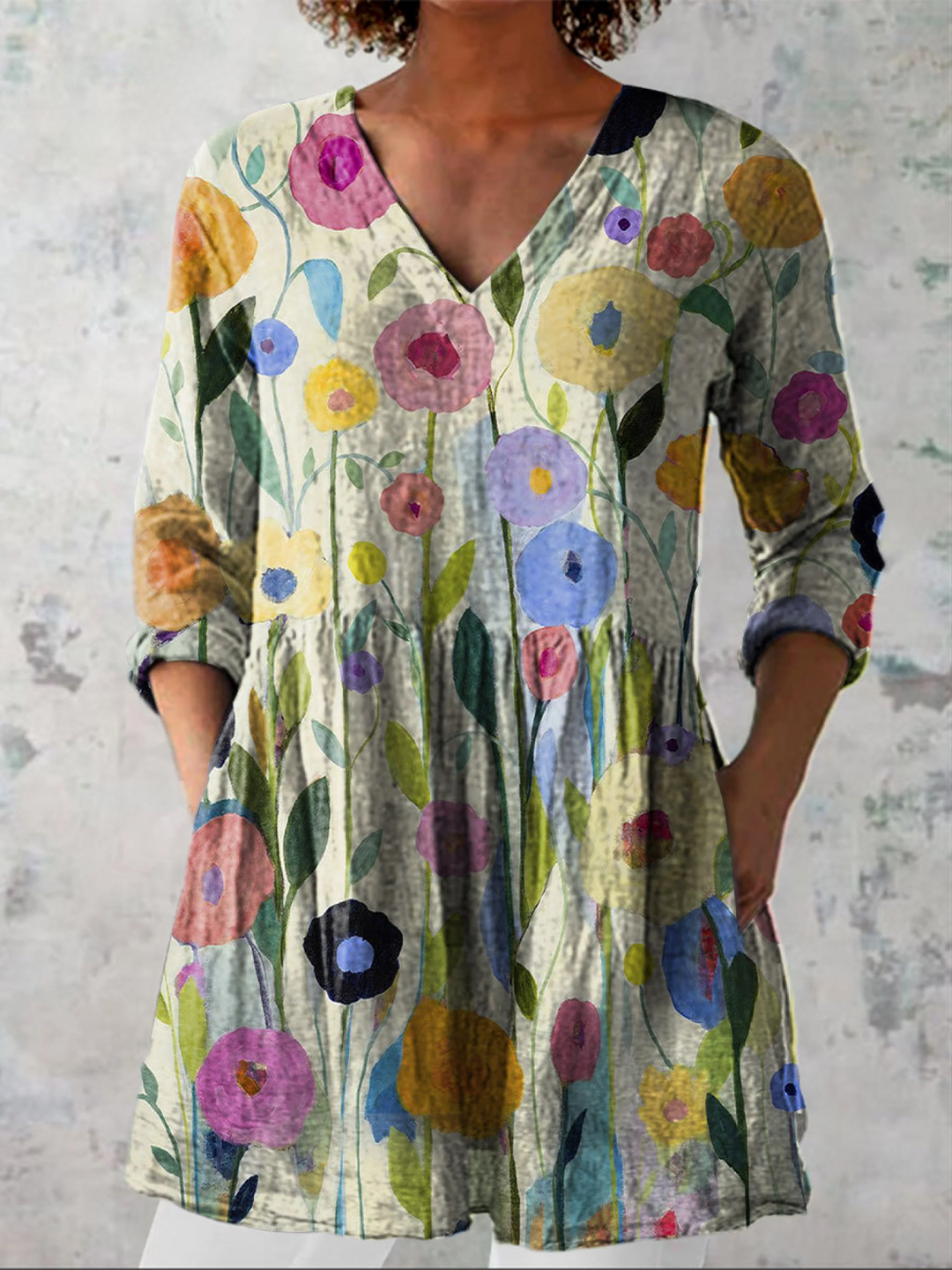 Louise Tunika-Bluse, Mehrfarbig