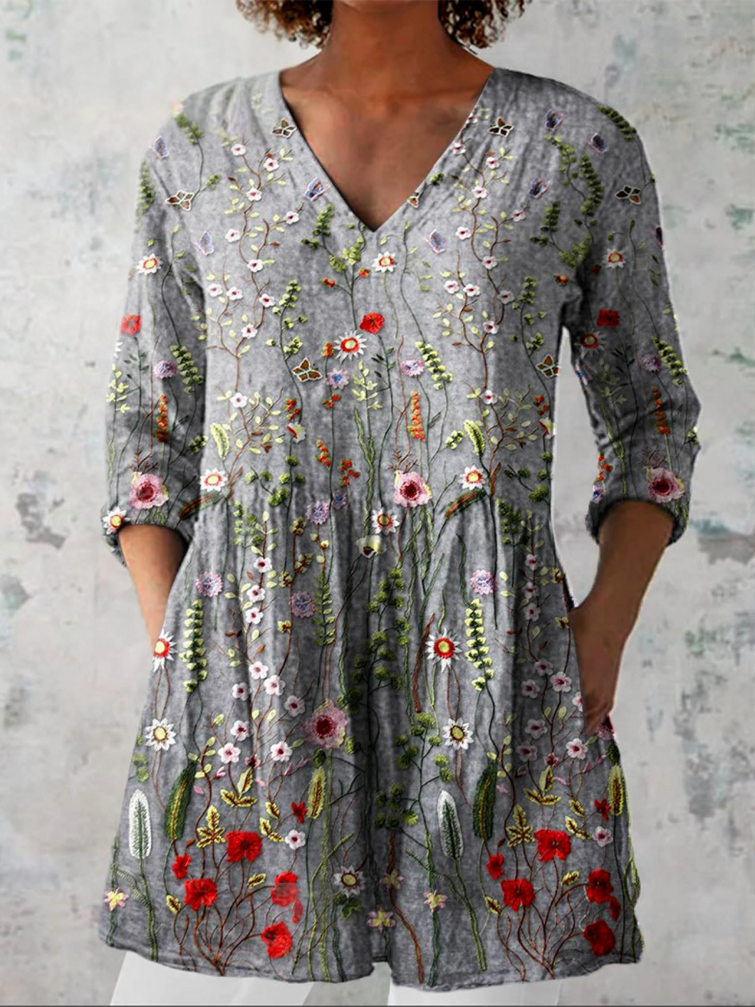 Amelie Tunika-Bluse, Mehrfarbig