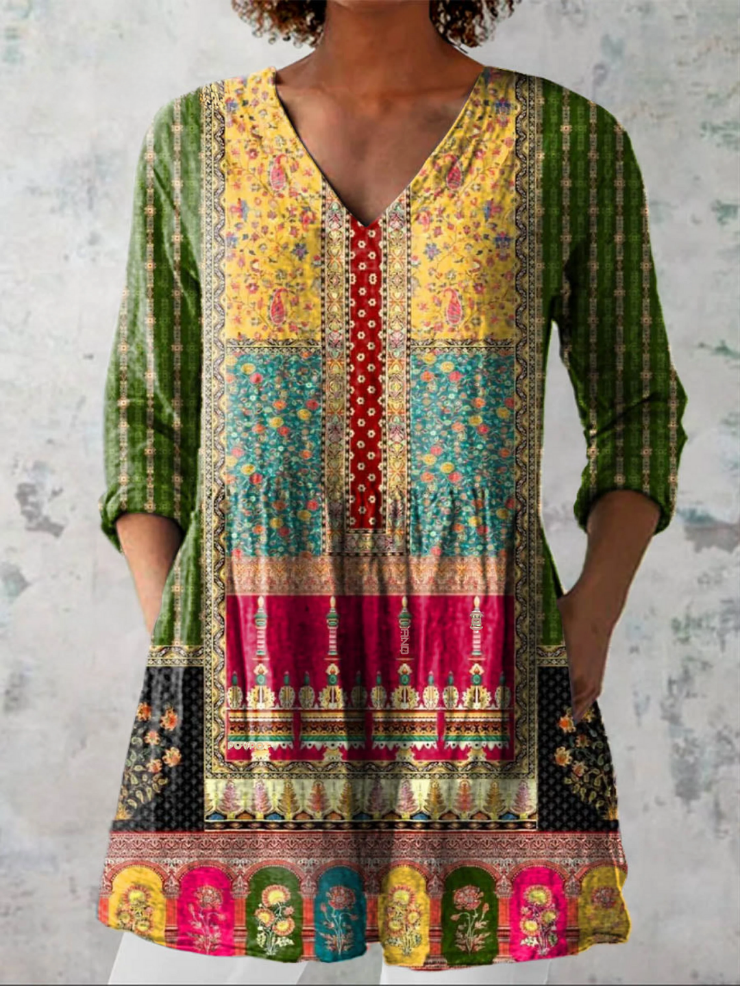 Emilie Tunika-Bluse, Mehrfarbig