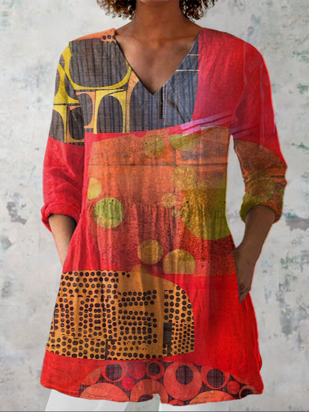 Lucie Tunika-Bluse, Mehrfarbig