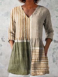 Camille™ | Tunika-Bluse mit Streifen und Farbblöcken