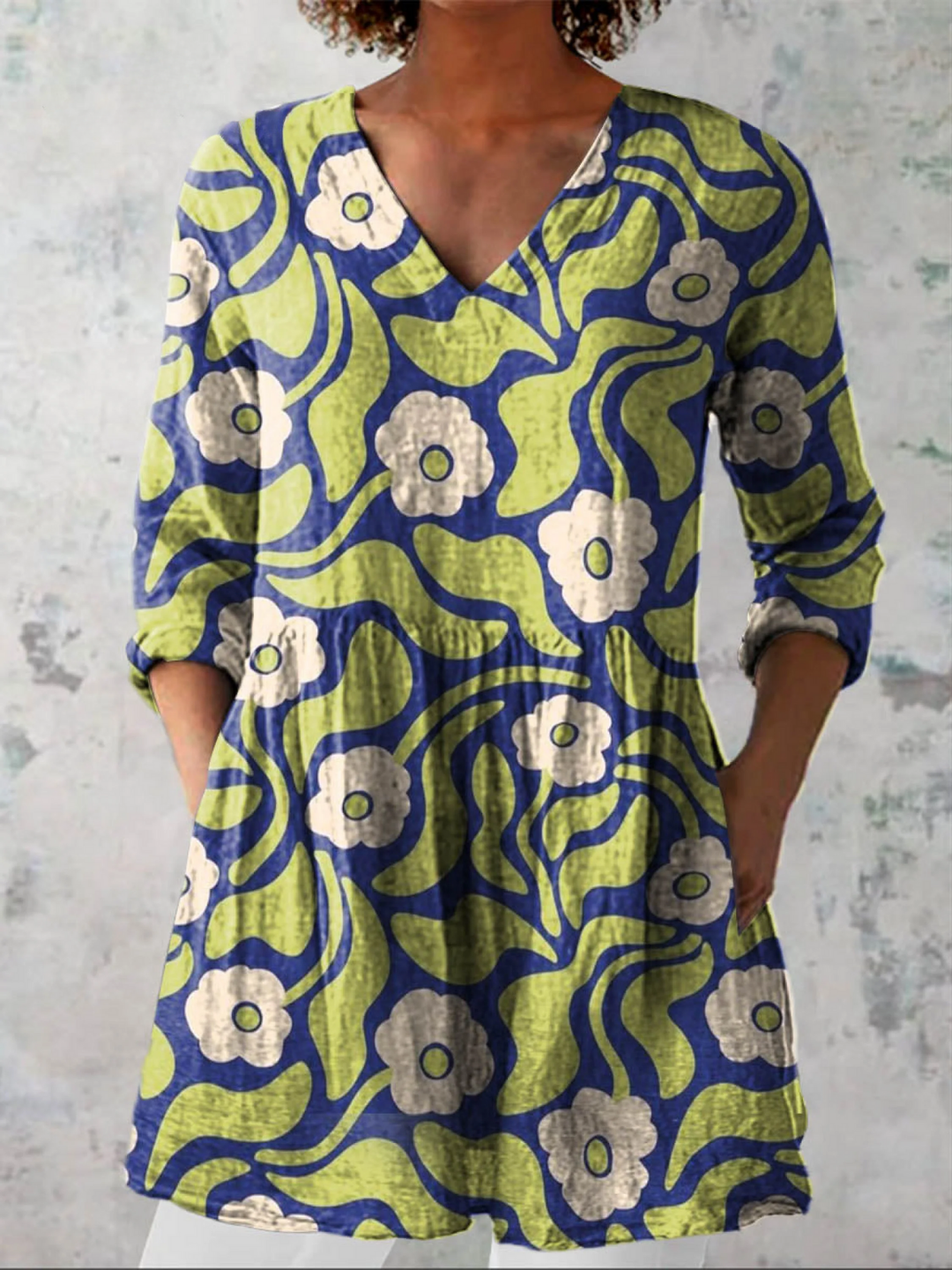 Elodie Tunika-Bluse, Mehrfarbig