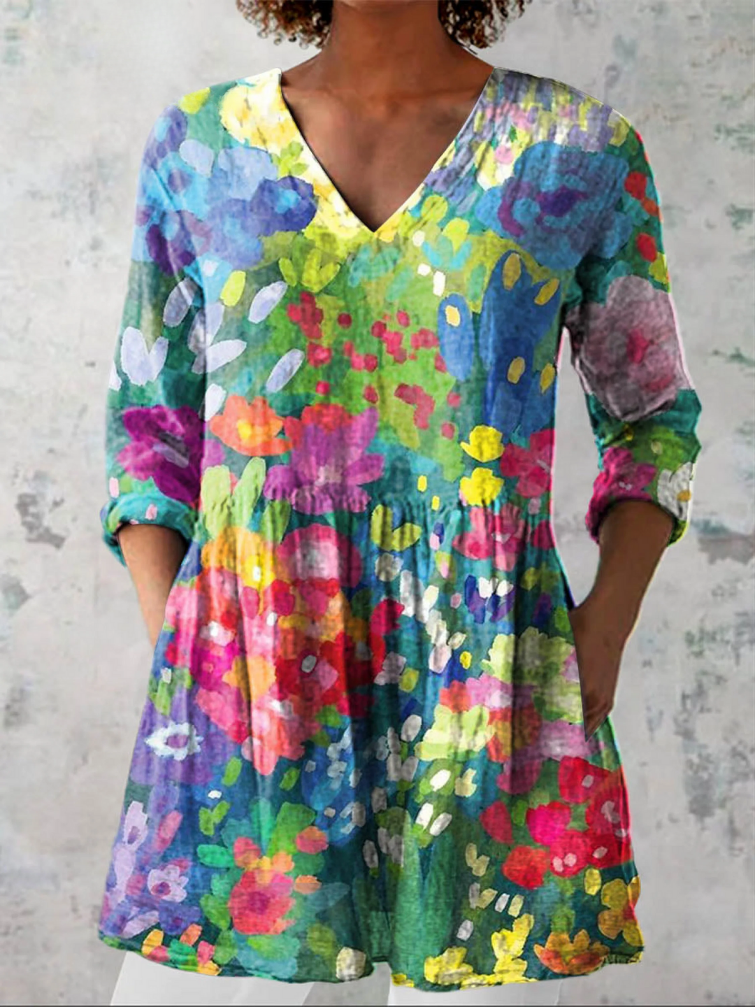 Maelle Tunika-Bluse, Mehrfarbig