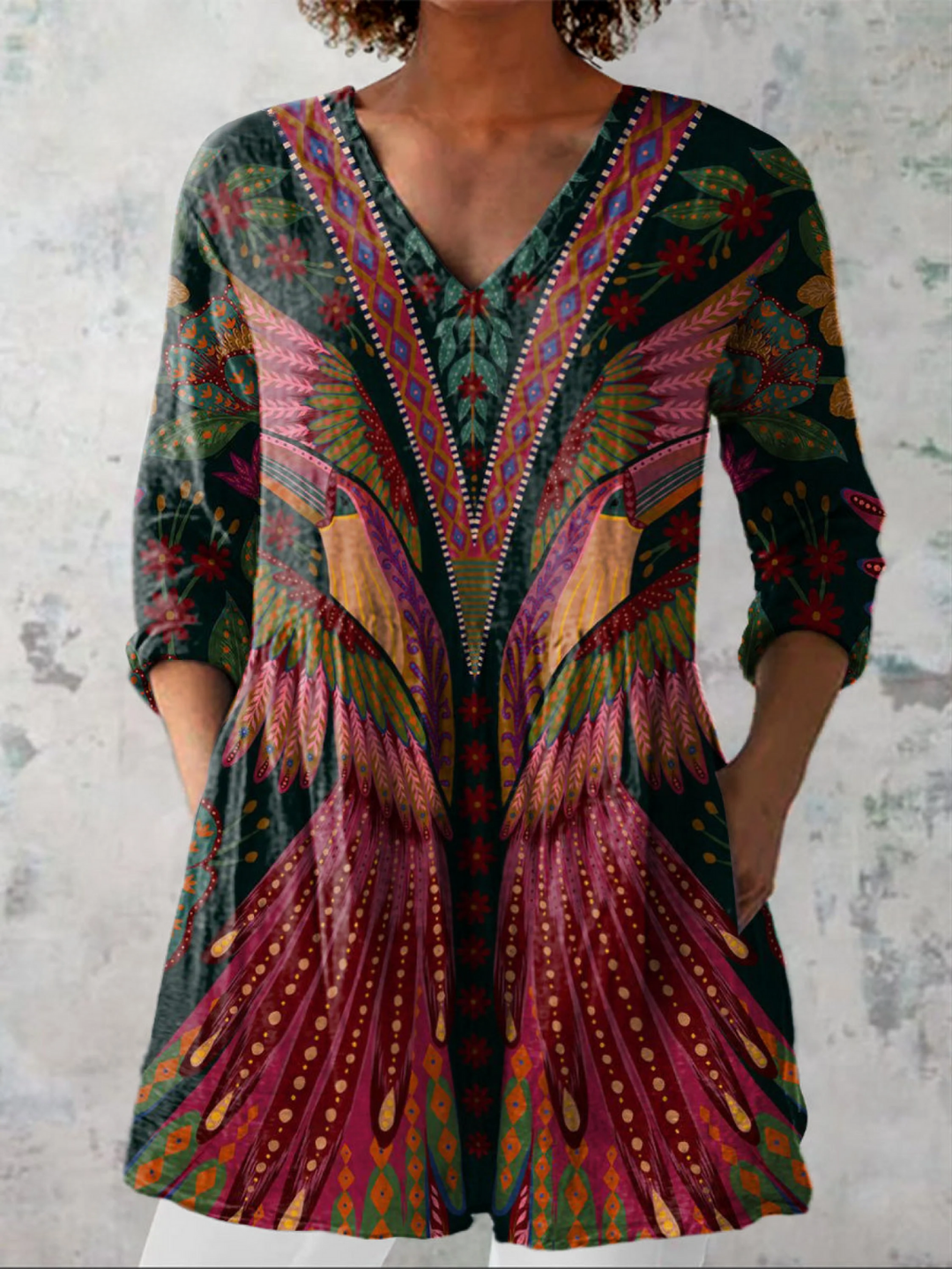 Manon Tunika-Bluse, Mehrfarbig