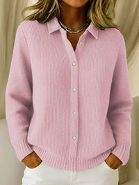 Coralie™ | Strickjacke mit Hemdkragen und Knopfleiste