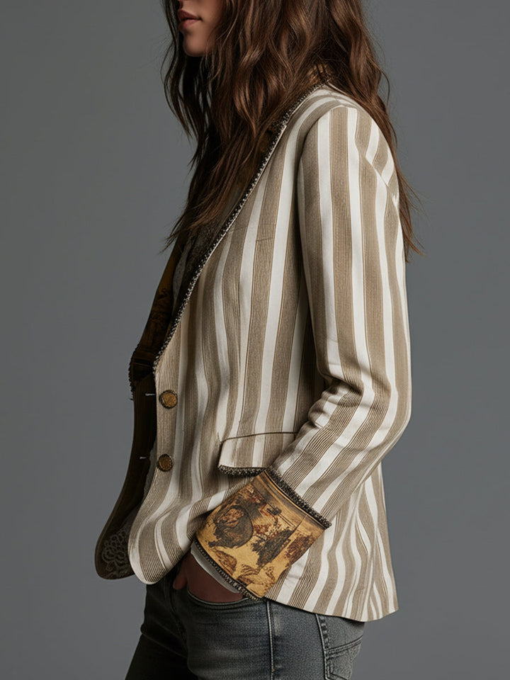 Suzanne™ gestreifter Blazer – Seitenansicht