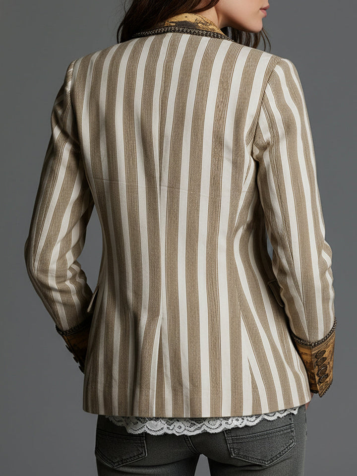 Suzanne™ gestreifter Blazer – Rückenansicht