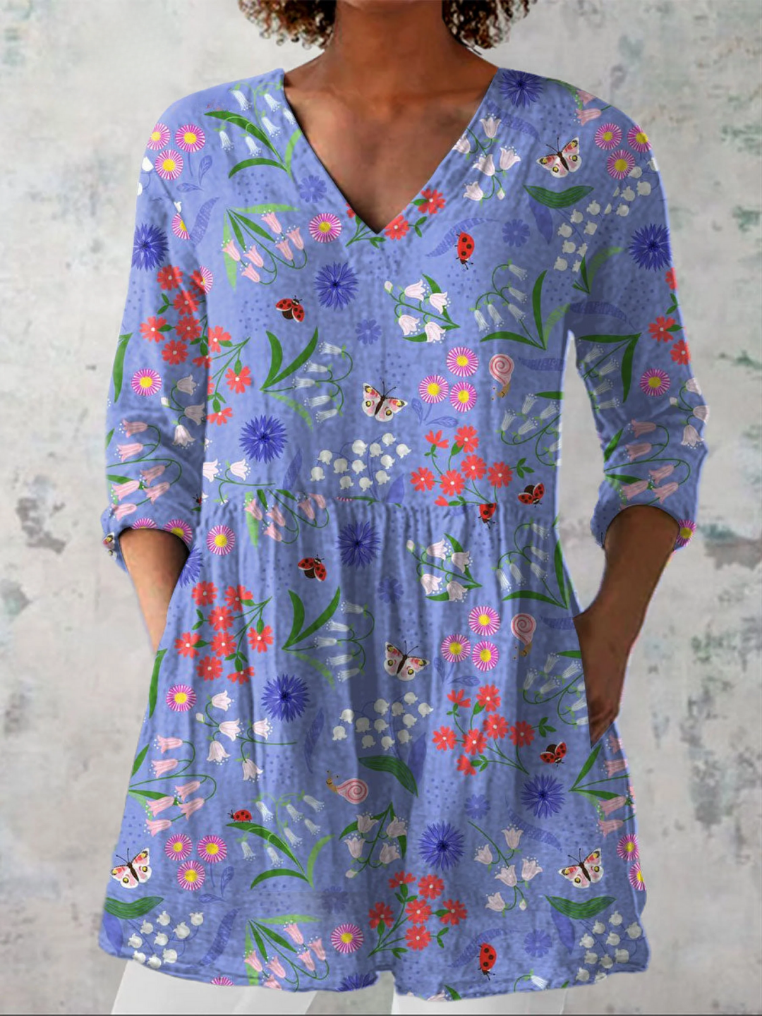 Aline Tunika-Bluse, Mehrfarbig