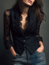 Noémie™ | Blazer-Oberteil mit Spitzenärmeln