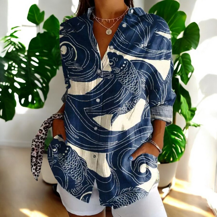 Irene | Stilvolle Blumenbluse