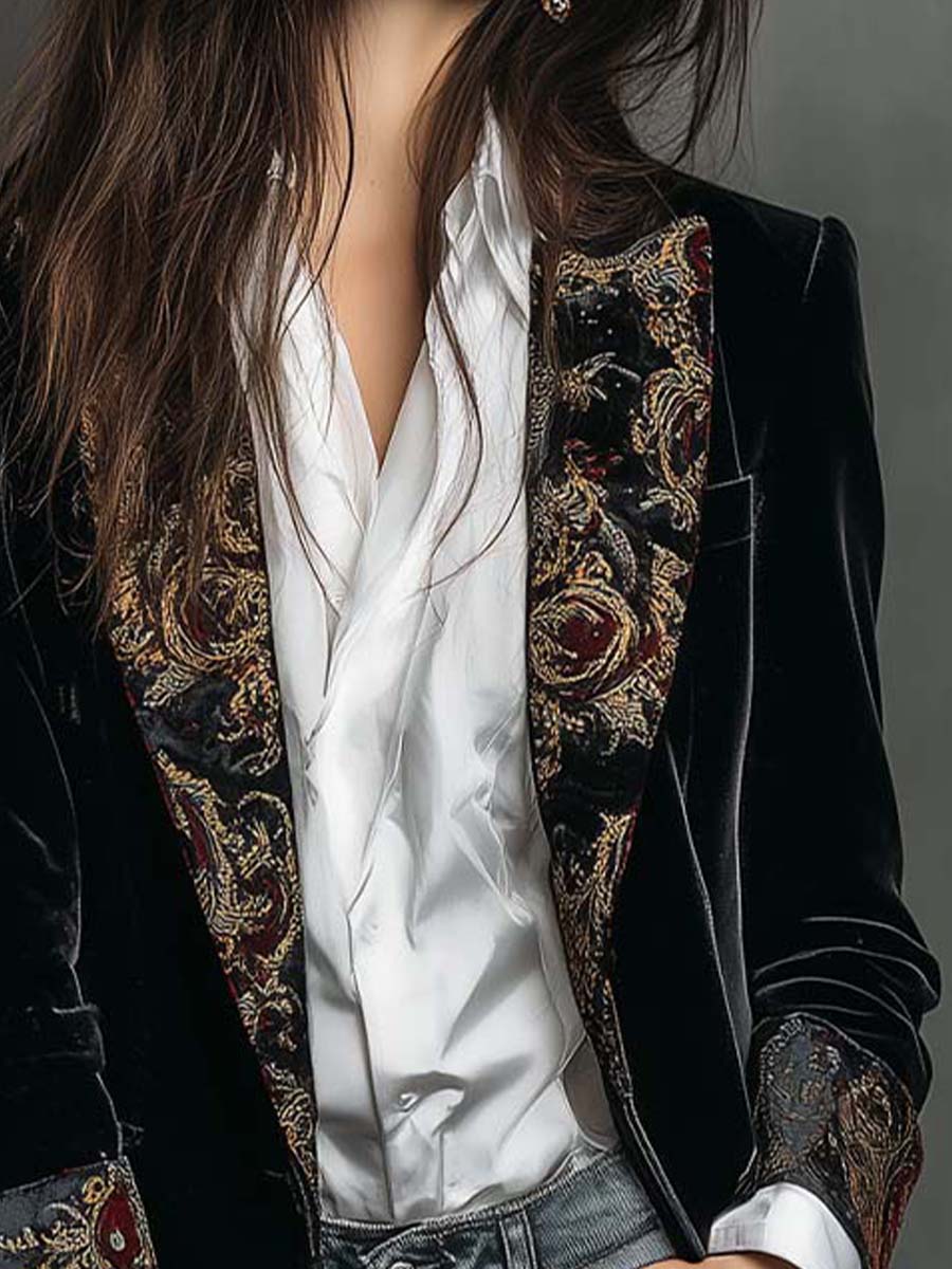 Léontine™ Blazer – Detail Kragen und Ärmelaufschlag
