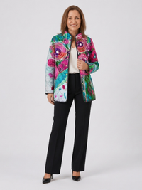 Lucie™ | Steppjacke mit Aquarell-Blumenprint