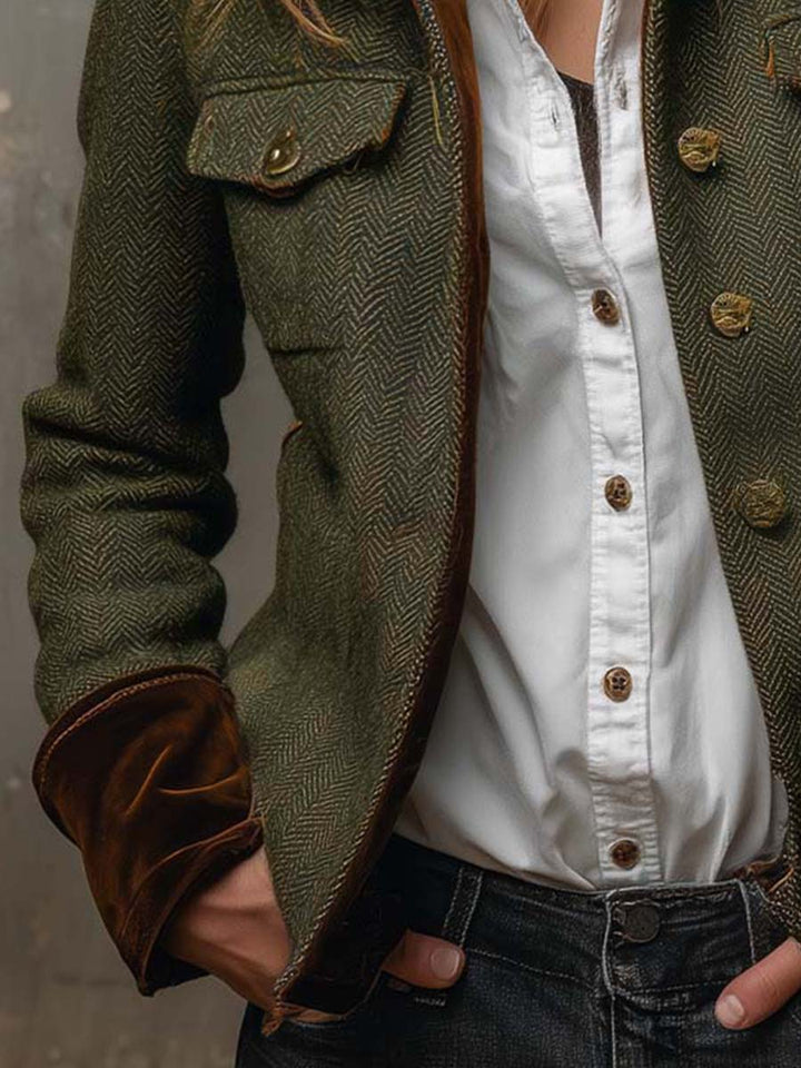 Honorine™ Jacke – Detail Ärmelaufschlag in Samtoptik