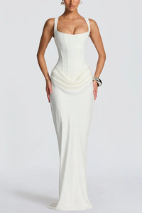 Éléonore™ | Maxikleid mit eckigem Ausschnitt und Satinrock