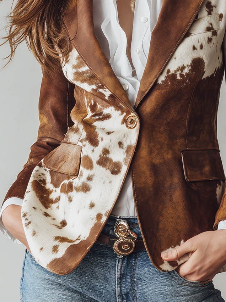 Agathe™ Blazer – Detail Knopf und Pattentaschen
