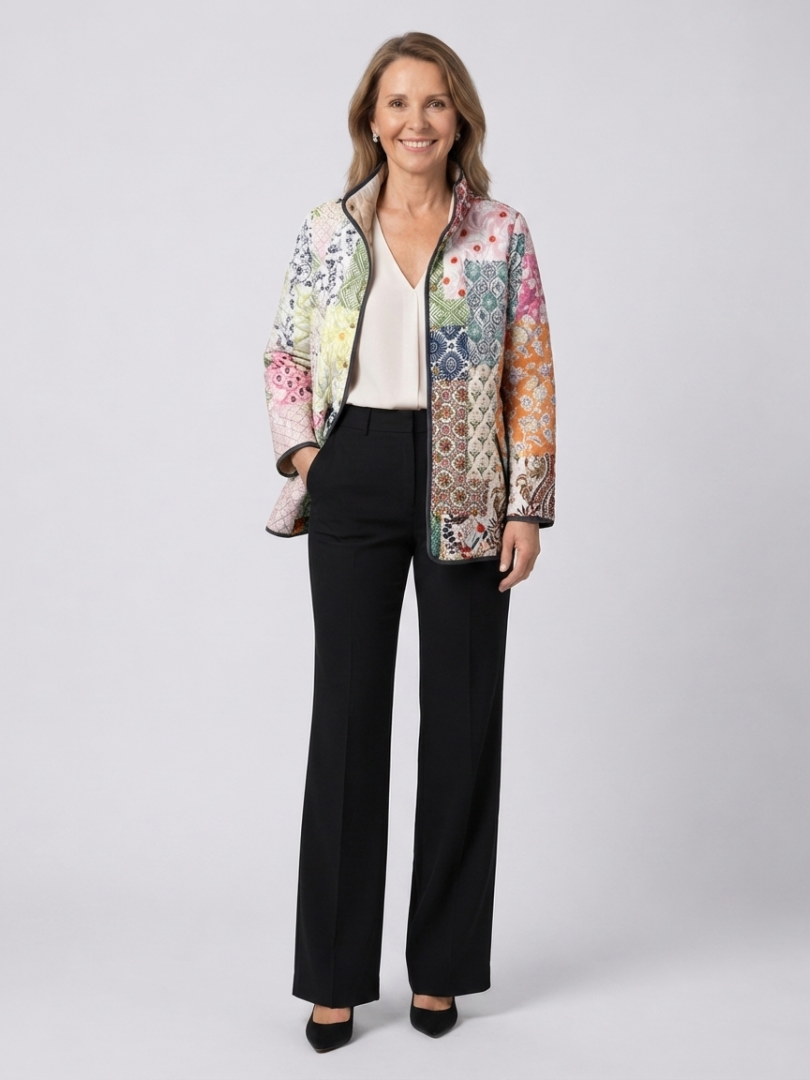 Florence™ Steppjacke im Boho-Patchwork-Look, am Model