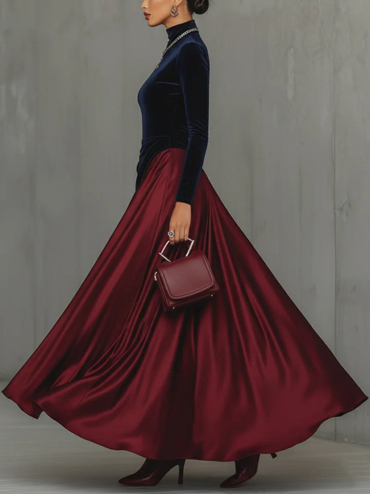 Lucrèce Maxikleid, Detail des Samtoberteils