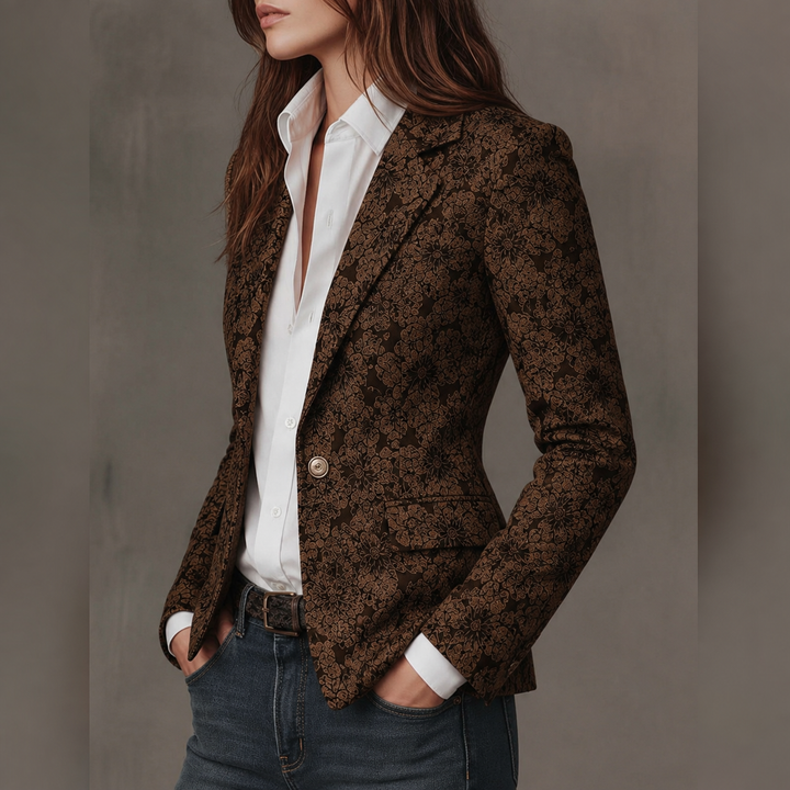 Estelle™ Blazer im Jacquard-Look in Braun – Seitenansicht