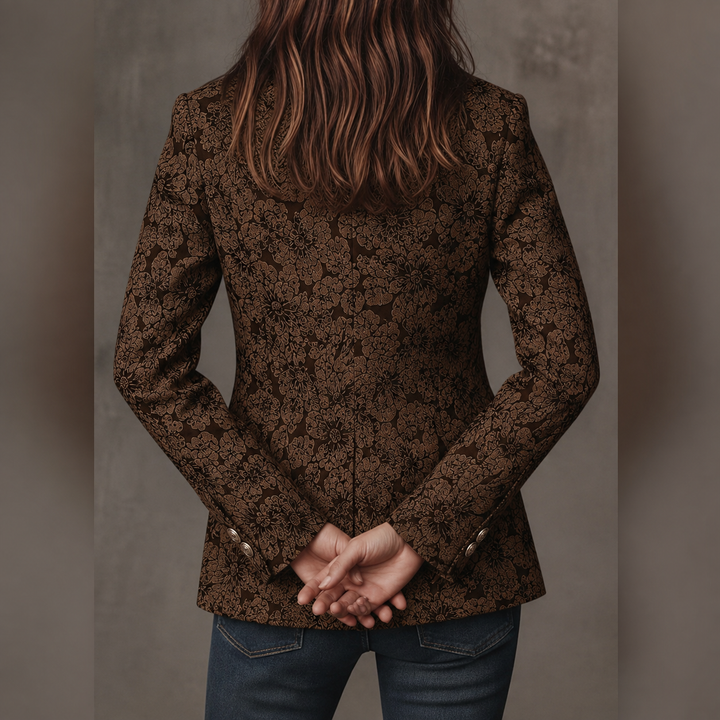 Estelle™ Blazer im Jacquard-Look in Braun – Rückenansicht