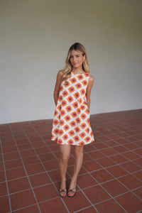Marguerite™ | Kurzes Trapez-Kleid mit Retro-Blumenprint