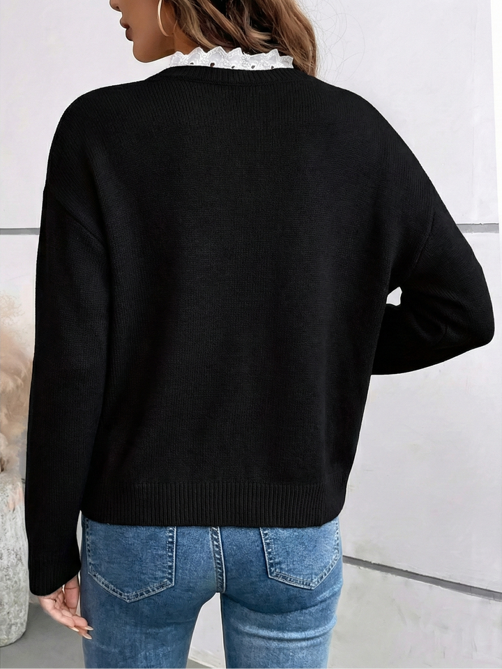 Céline™ Pullover in Schwarz, Rückansicht
