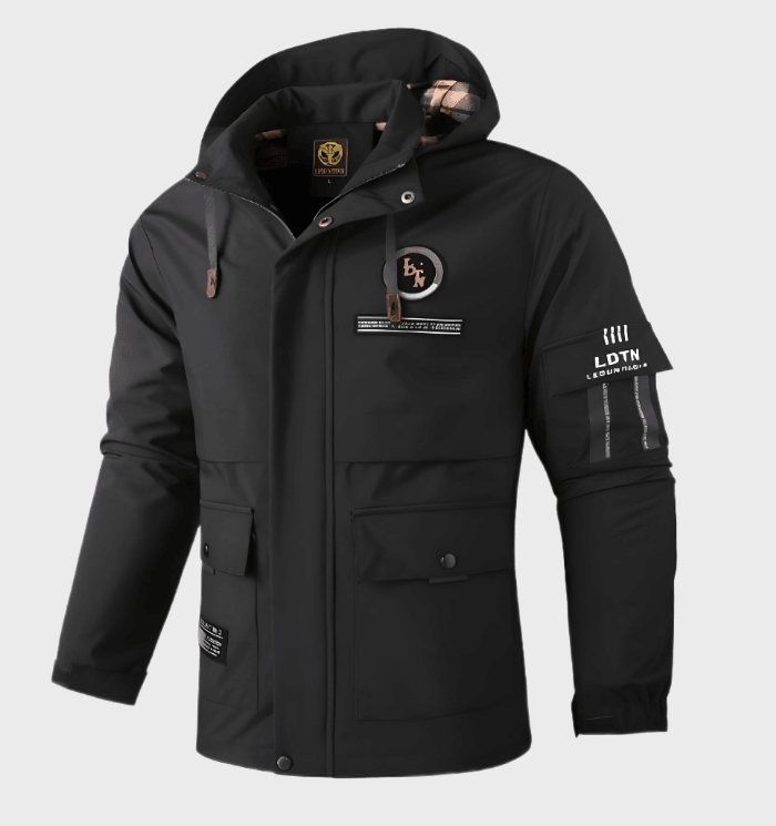 Gustavwinter Winterjacke in Schwarz mit Abzeichen