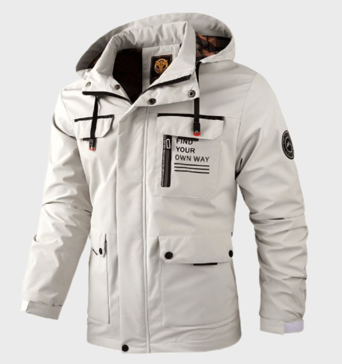 Gustavwinter Winterjacke in Weiß mit Schriftzug