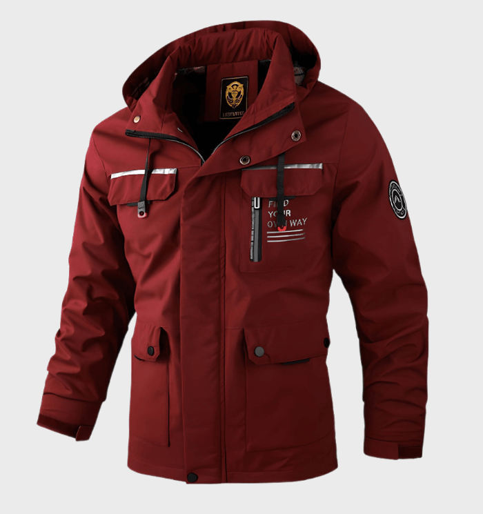 Gustavwinter Winterjacke in Bordeaux mit Schriftzug