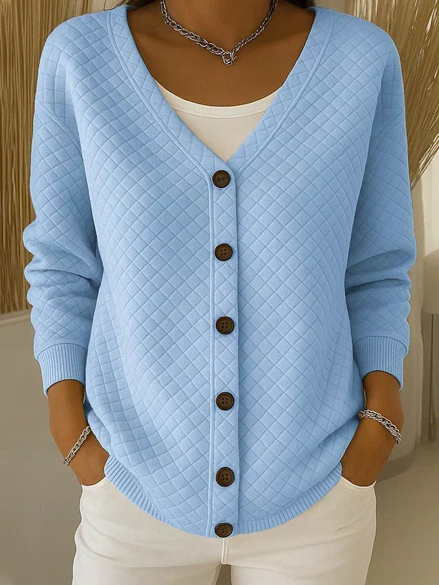 Laverne gesteppter Cardigan in Hellblau
