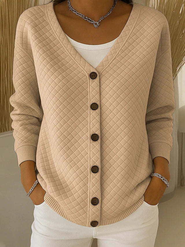 Laverne gesteppter Cardigan in Sand