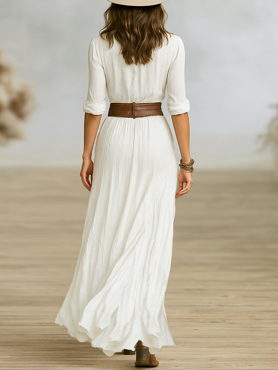 Aurore langes Hemdblusenkleid, Seitenansicht