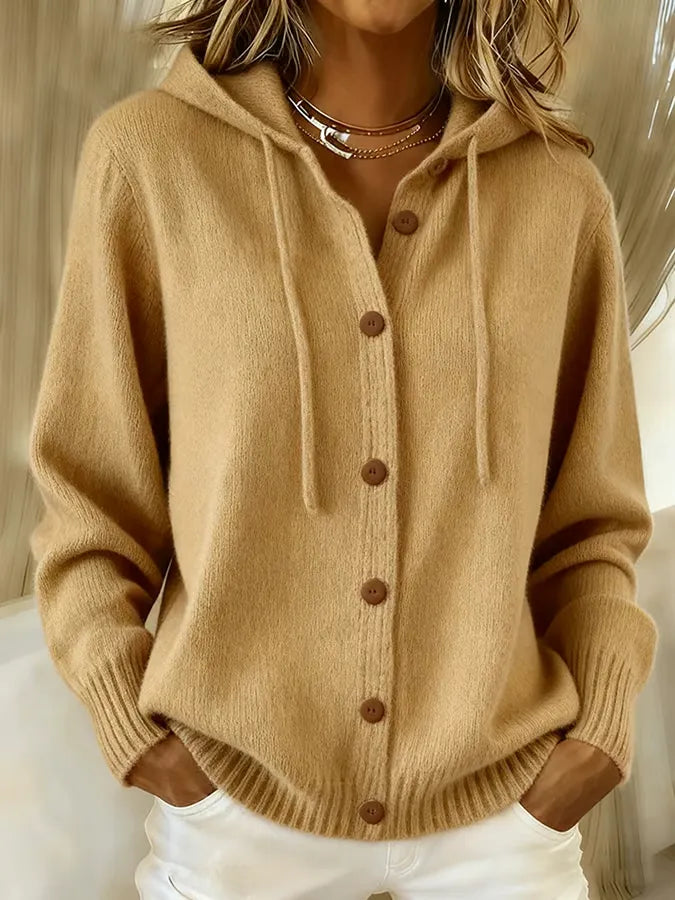Brenda Kapuzen-Cardigan in Kamel