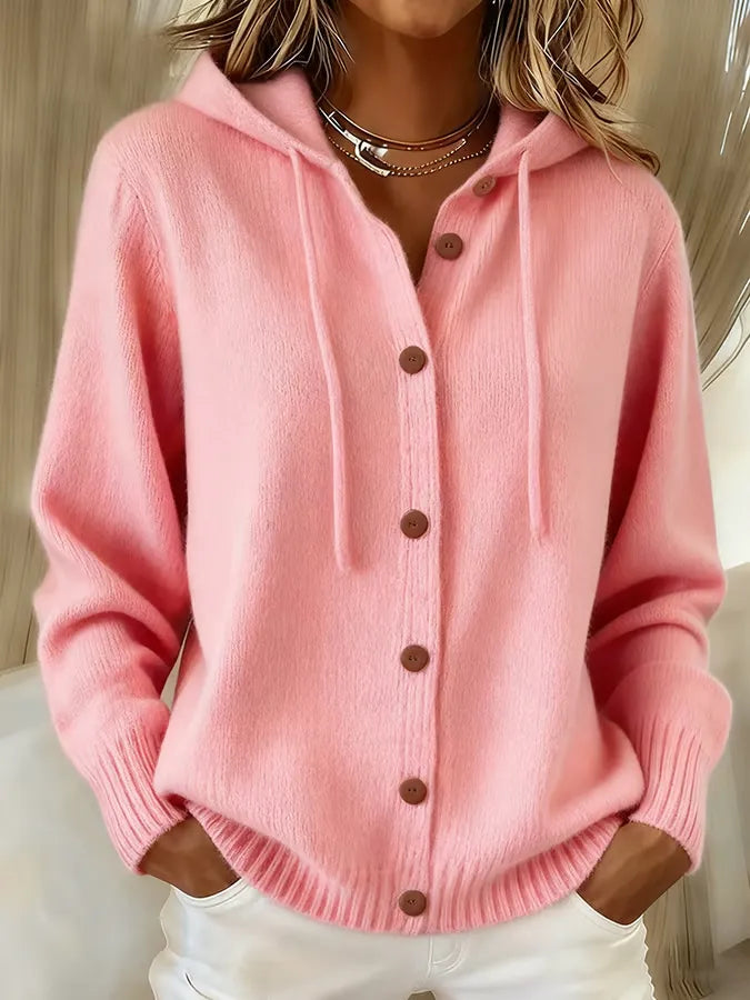 Brenda Kapuzen-Cardigan in Rosa