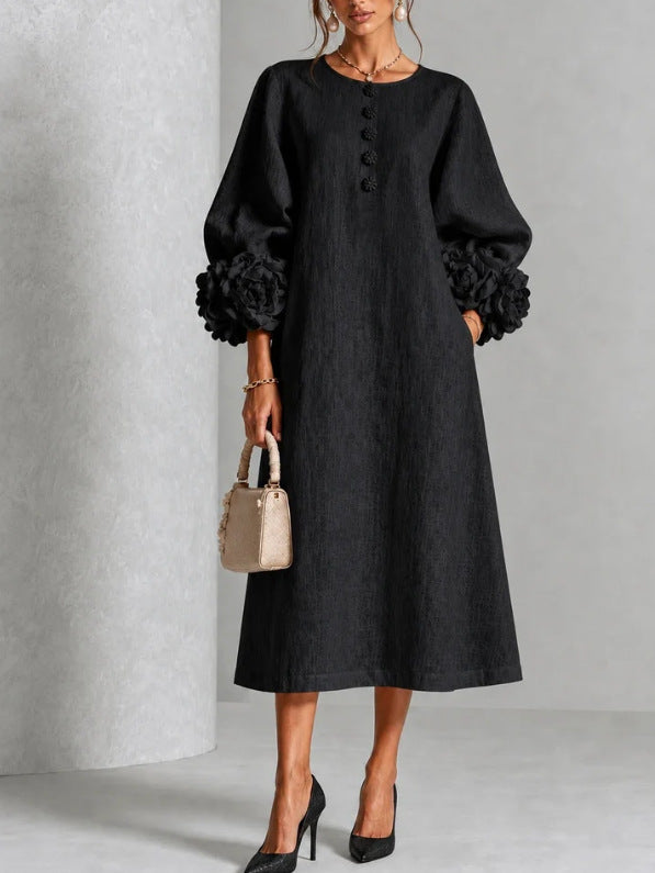 Theodosia™ Midikleid in Schwarz