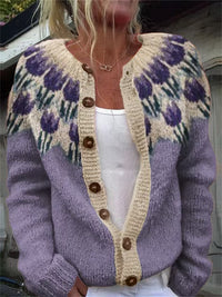 Evanthea™ | Strickjacke mit Blütenpasse in zwei Farben