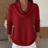 Marielle™ | Weicher Pullover mit drapiertem Schalkragen