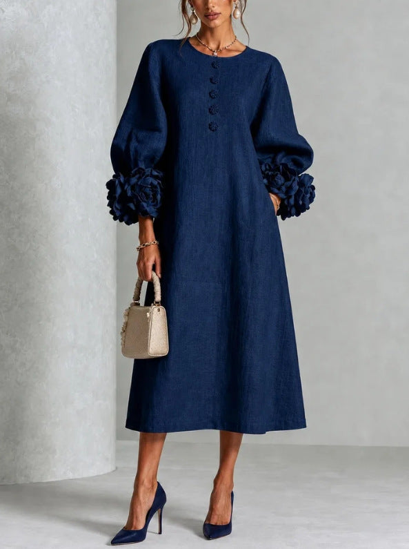 Theodosia™ Midikleid in Marineblau