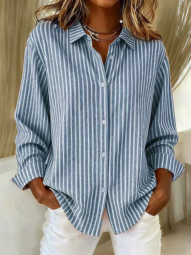 Jacqueline gestreifte Bluse in Blau