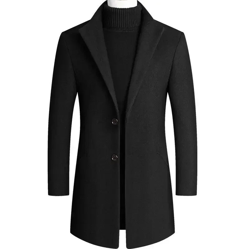 Theotrench Trenchcoat in Schwarz mit dunklen Knöpfen