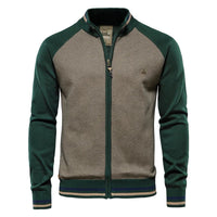 Florianstrick | Strickjacke mit Zipp und Kontrastärmeln