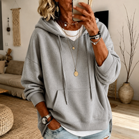 Elaijah™ | Oversize-Kapuzenpullover mit Kängurutasche in Hellgrau
