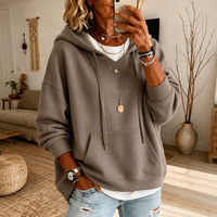 Ella™ | Oversize-Kapuzenpullover mit Kängurutasche in Taupe