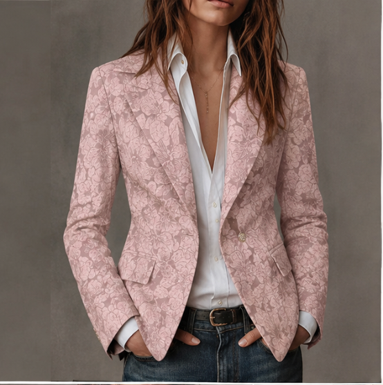 Estelle™ Blazer im Jacquard-Look in Rosa – Vorderansicht
