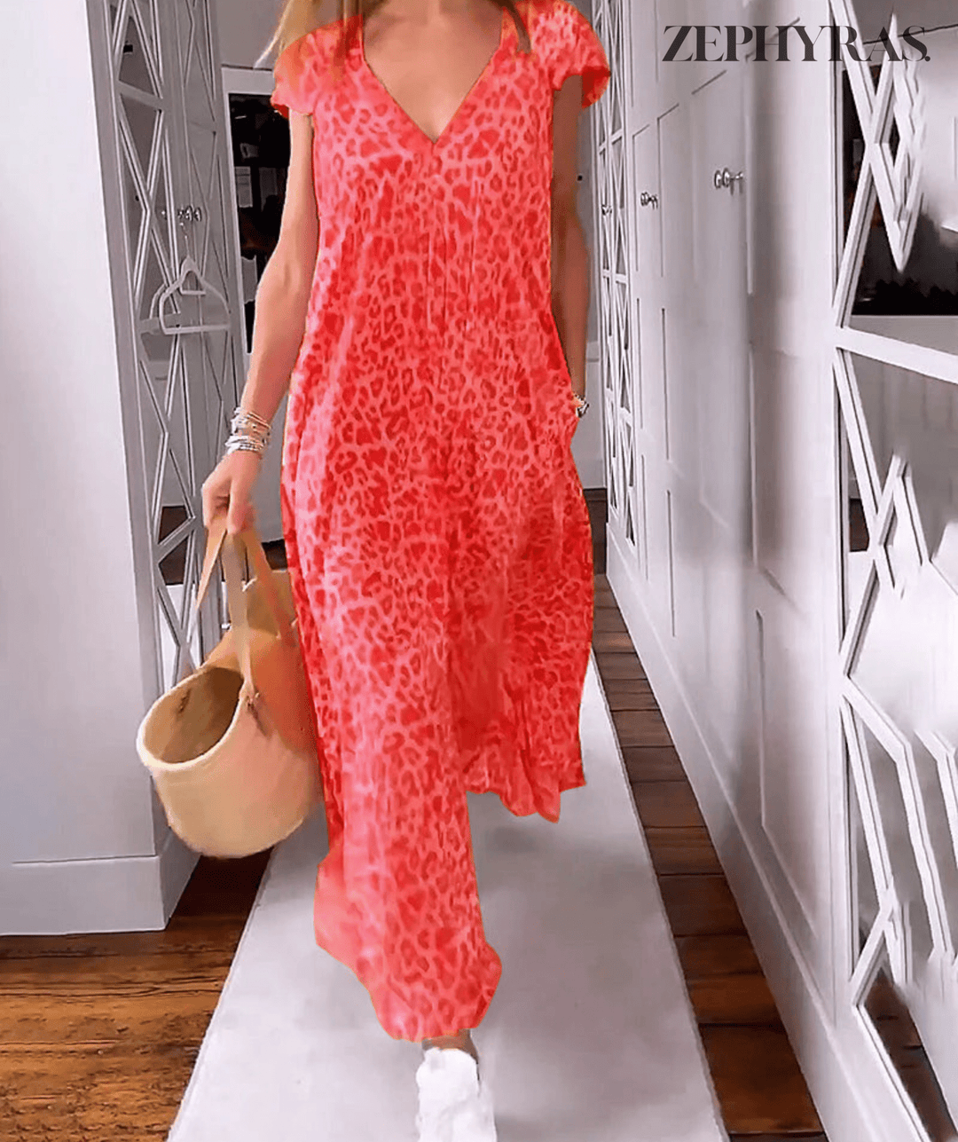 Windspiel | Bedrucktes Sommerkleid mit V-Ausschnitt